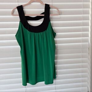 Dressbarn Emerald and Black Tank Top